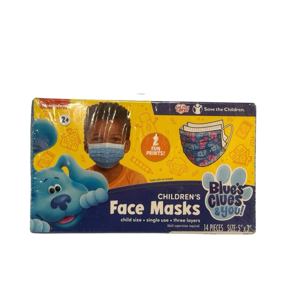 Nickelodeon Blues Clues Kids Masks Disposable Children's Face Mask 14 Pcs Sealed
